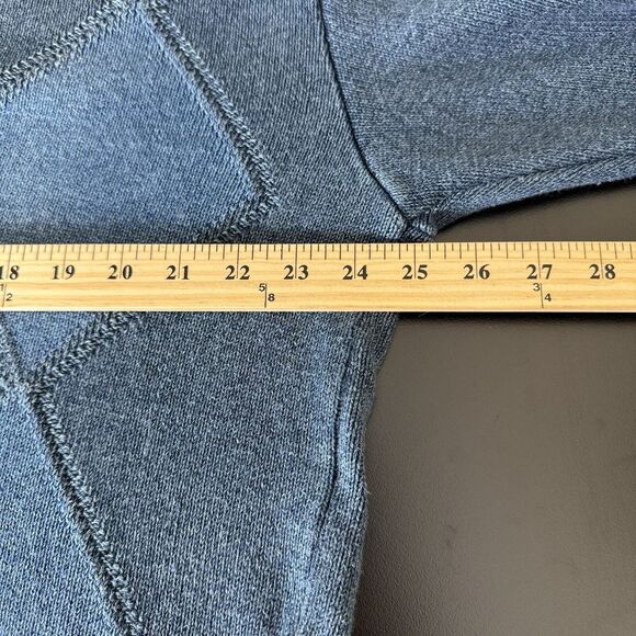 Blue Willi's Sweater Men's‎ L Blue Argyle Diamond Collared Snap Pullover Danish - Picture 8 of 9